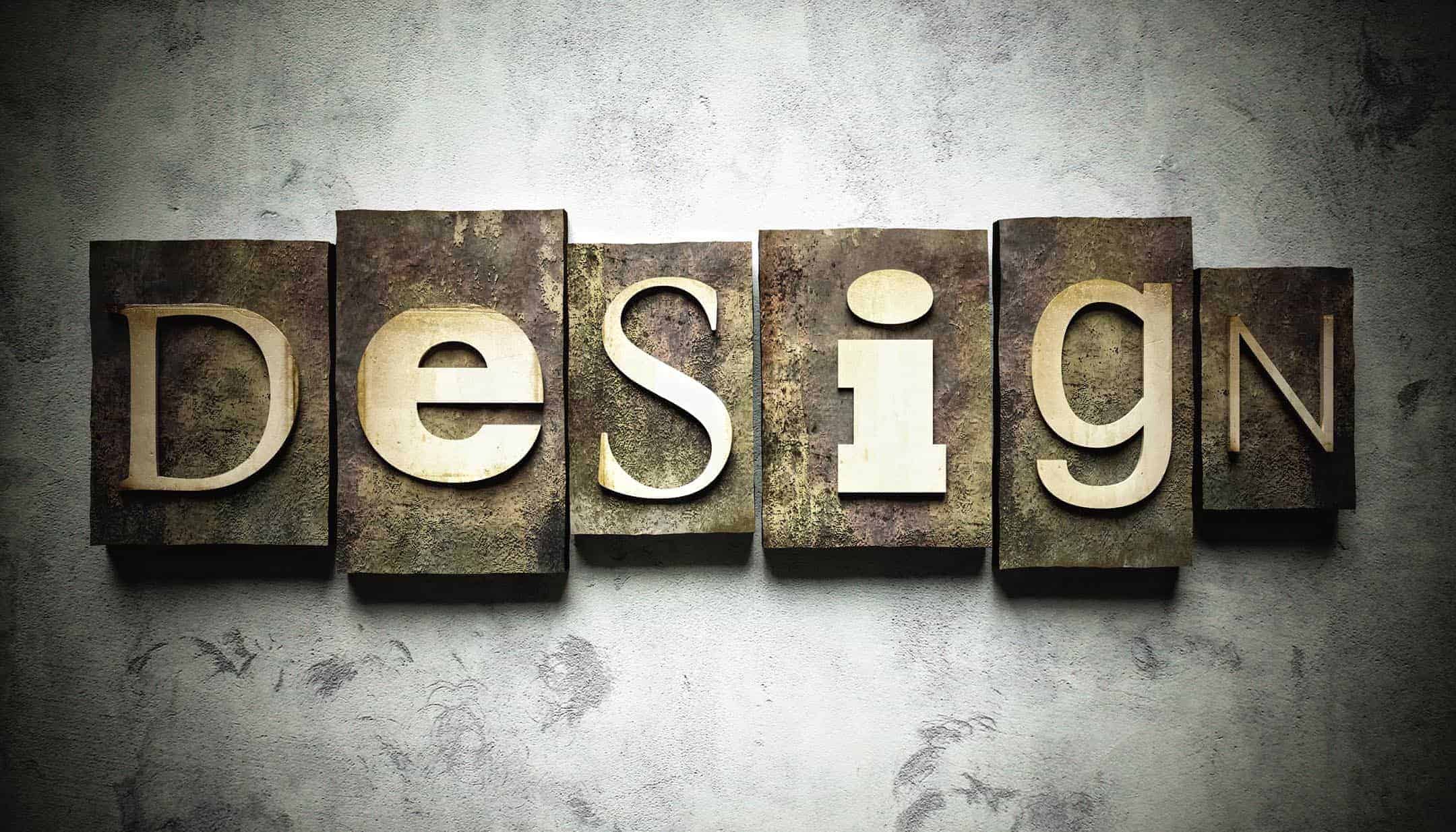 A typographical illustration of the word Design