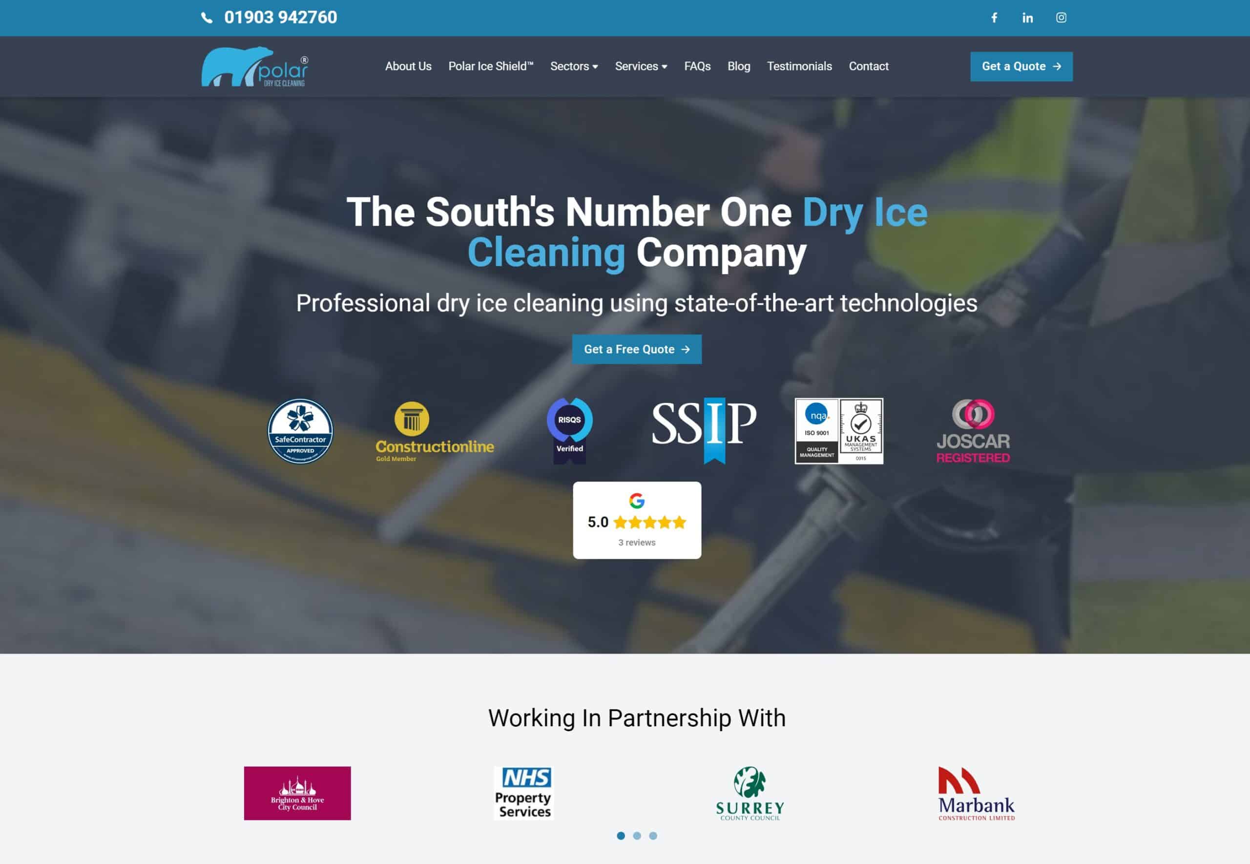 Polar Ice Cleaning homepage